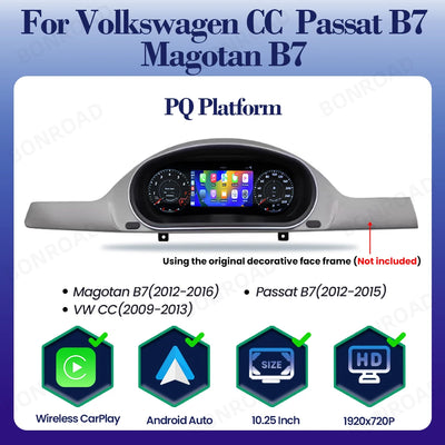 Tableau de Bord Numérique VW Golf 5 6 7 Passat Tiguan - vue de trois-quarts 2 - Becquet Voiture