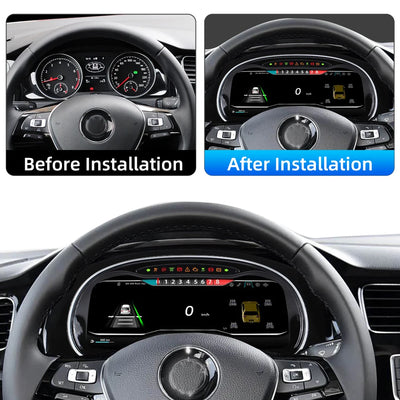 Tableau de Bord Numérique VW Golf 7 2014-2020 - vue de profil - Becquet Voiture