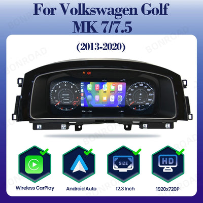 Tableau de Bord Numérique VW Golf 7 7.5 2013-2020 CarPlay - détail du montage - Becquet Voiture