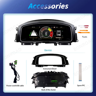 Tableau de Bord Numérique VW Golf 7 7.5 2013-2020 CarPlay - packshot studio - Becquet Voiture