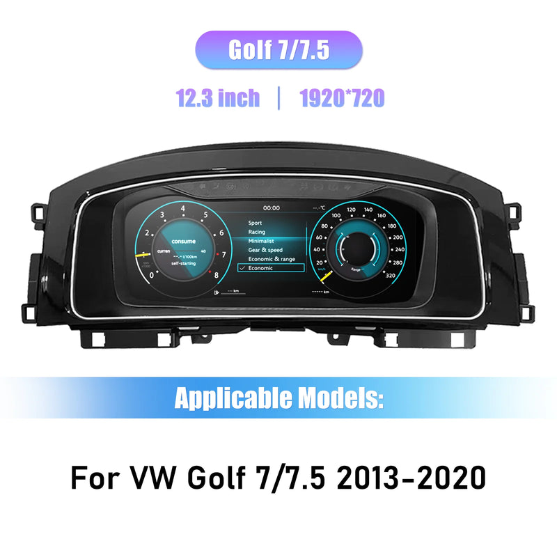 Tableau de Bord Numérique VW Golf 7 7.5 2013-2020 - détail du montage - Becquet Voiture