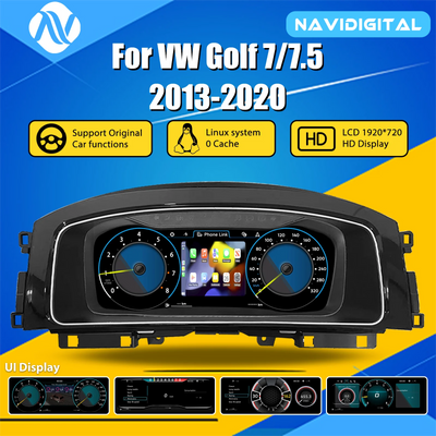 Tableau de Bord Numérique VW Golf 7 7.5 2013-2020 - vue de face - Becquet Voiture