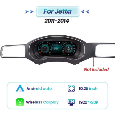 Tableau de Bord Numérique VW Golf 7 Jetta Tiguan 12,3 Pouces - vue de dessus - Becquet Voiture