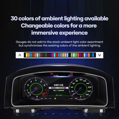 Tableau de Bord Numérique VW Golf 7 MK7 2013-2020 - vue arrière - Becquet Voiture