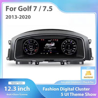 Digital Instrument Cluster VW Golf 7 MK7 2013-2020 - front view - Becquet Voiture