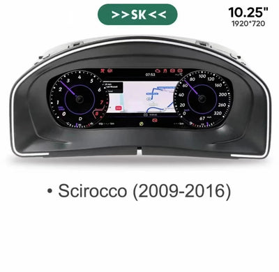 Tableau de Bord Numérique VW Golf 7 Passat B8 12,3 pouces - vue de dessus - Becquet Voiture
