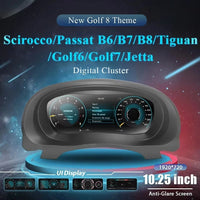 12.3-inch Digital Dashboard for VW Golf 7 Passat B8 - front view - Becquet Voiture