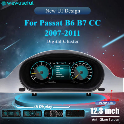 Tableau de Bord Numérique VW Golf 7 Passat B8 12,3 pouces - vue de profil - Becquet Voiture