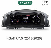 12.3-inch Digital Dashboard for VW Golf 7 Passat B8 - close-up view - Becquet Voiture