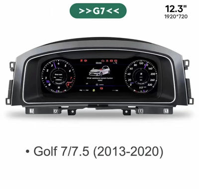 Tableau de Bord Numérique VW Golf 7 Passat B8 12,3 pouces - vue rapprochée - Becquet Voiture