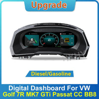 Digital Dashboard VW Golf 7 Passat B8 CC - front view - Becquet Voiture