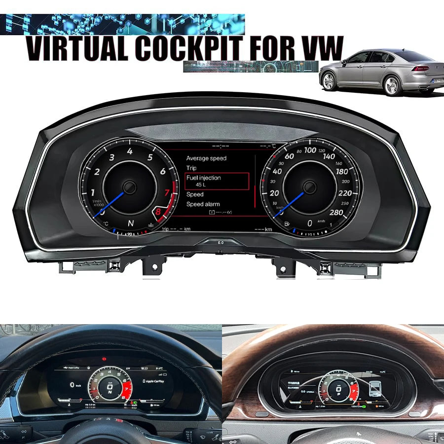 Tableau de Bord Numérique VW Golf 7 Passat B8 (réf. 2) - vue de face - Becquet Voiture