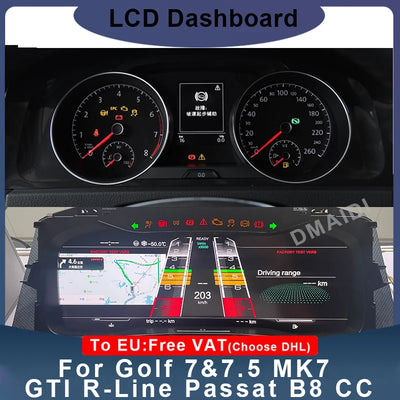 Tableau de Bord Numérique VW Golf 7 Passat B8 - vue de face - Becquet Voiture