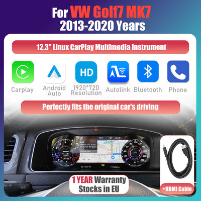Tableau de Bord Numérique VW Golf 7 R-Line GTI GTE R - vue de dessus - Becquet Voiture