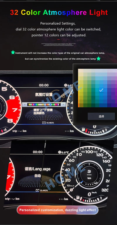 Tableau de Bord Numérique VW Golf Passat Scirocco - packshot studio - Becquet Voiture