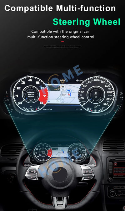Tableau de Bord Numérique VW Golf Passat Scirocco - vue arrière - Becquet Voiture