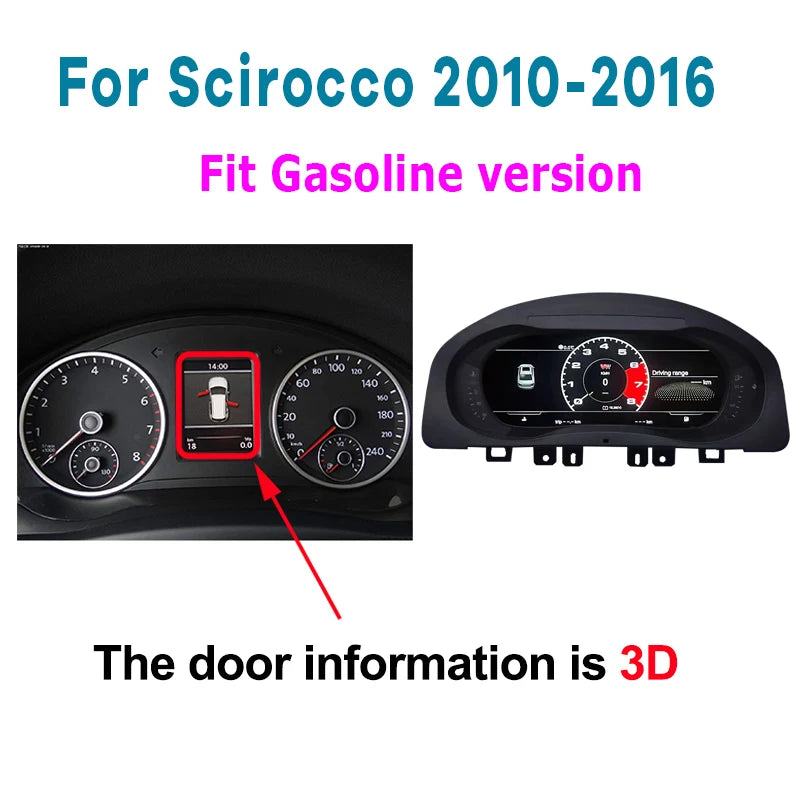 Digital Dashboard VW Golf Passat Scirocco - side view 3 - Becquet Voiture
