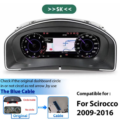 Tableau de Bord Numérique VW Golf Scirocco Tiguan Passat - vue arrière 2 - Becquet Voiture
