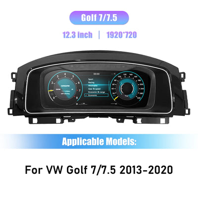 Tableau de Bord Numérique VW Golf Scirocco Tiguan Passat - vue de dessus - Becquet Voiture