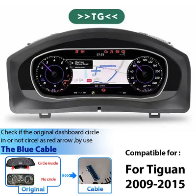 Tableau de Bord Numérique VW Golf Scirocco Tiguan Passat - vue rapprochée - Becquet Voiture