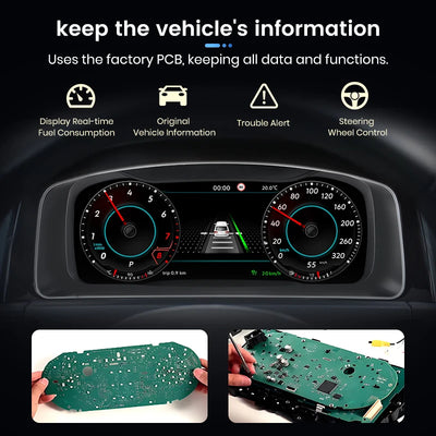 Tableau de Bord Numérique VW Passat Golf 7 Tiguan Scirocco - installé sur véhicule - Becquet Voiture