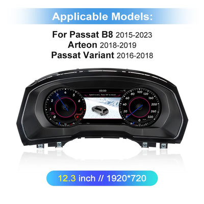 Tableau de Bord Numérique VW Passat Golf 7 Tiguan Scirocco - packshot studio 2 - Becquet Voiture