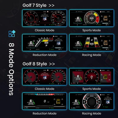 Tableau de Bord Numérique VW Passat Golf 7 Tiguan Scirocco - vue arrière - Becquet Voiture