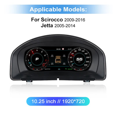 Tableau de Bord Numérique VW Passat Golf 7 Tiguan Scirocco - vue rapprochée - Becquet Voiture