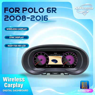 Tableau de Bord Numérique VW Polo 6R Vento 2008-2016 - vue de face - Becquet Voiture