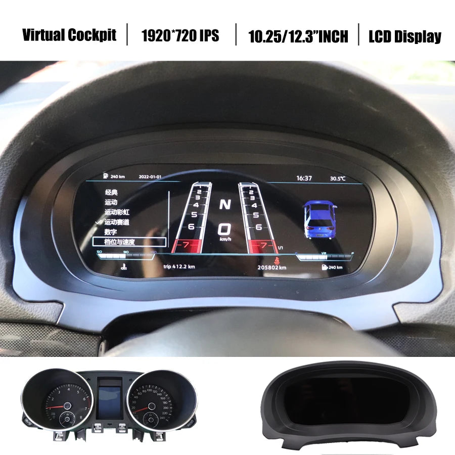 Tableau de Bord Numérique VW Polo Golf Amarok - vue de face - Becquet Voiture