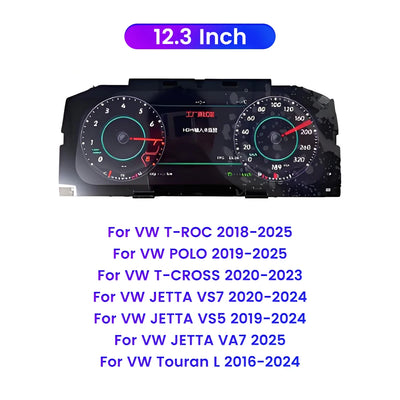 Tableau de Bord Numérique VW Polo Passat Tiguan - vue de dessus - Becquet Voiture