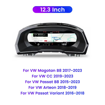 Tableau de Bord Numérique VW Polo Passat Tiguan - vue de profil 2 - Becquet Voiture