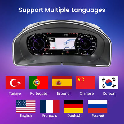Tableau de Bord Numérique VW Polo Passat Tiguan - vue de trois-quarts - Becquet Voiture