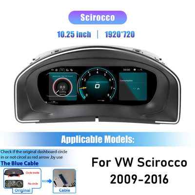 Tableau de Bord Numérique VW Scirocco 2004-2016 - détail du montage - Becquet Voiture