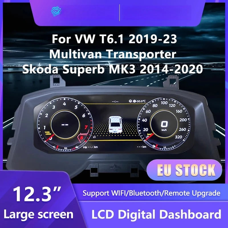 Tableau de Bord Numérique VW T6.1 Skoda Octavia Superb - vue de face - Becquet Voiture
