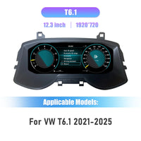 Tableau de Bord Numérique VW T6 T5.1 T6.1 2010-2025 - détail du montage - Becquet Voiture