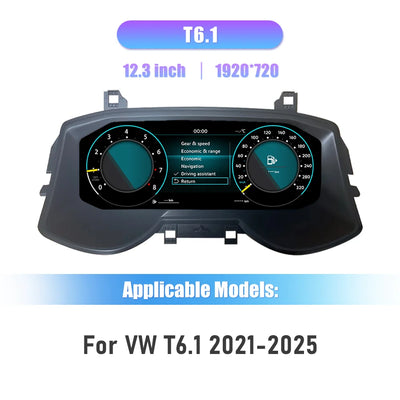 Tableau de Bord Numérique VW T6 T5.1 T6.1 2010-2025 - détail du montage - Becquet Voiture