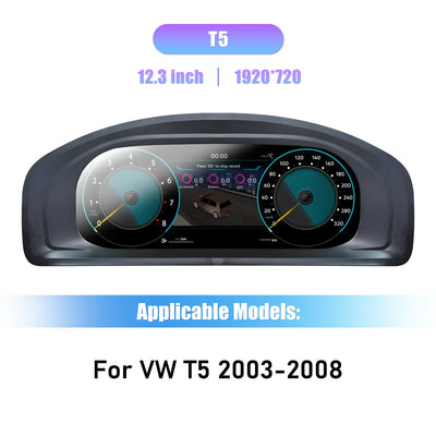 Tableau de Bord Numérique VW T6 T5.1 T6.1 2010-2025 - vue de dessus - Becquet Voiture