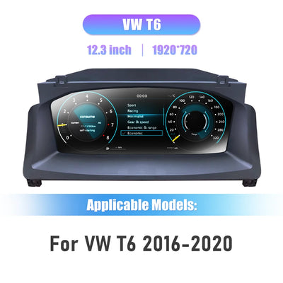 Tableau de Bord Numérique VW T6 T5.1 T6.1 2010-2025 - vue rapprochée - Becquet Voiture