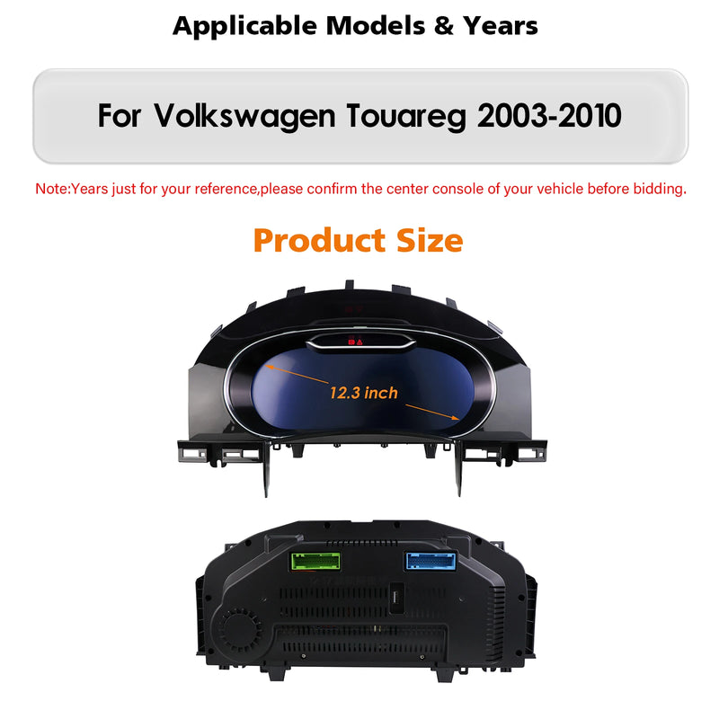 Digital Dashboard VW Touareg 2003-2010 - side view - Becquet Voiture