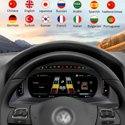Tableau de Bord Numérique VW Touareg 2003-2010 - vue de trois-quarts - Becquet Voiture