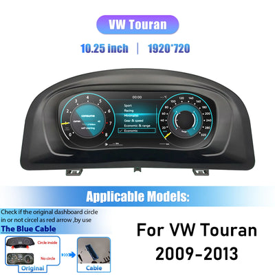 Tableau de Bord Numérique VW Touran 2004-2013 - détail du montage - Becquet Voiture