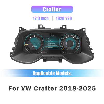 Tableau de Bord Numérique VW Touran Scirocco Sharan - vue de dessus - Becquet Voiture