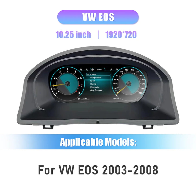 Tableau de Bord Numérique VW Touran Scirocco Sharan - vue de profil 2 - Becquet Voiture