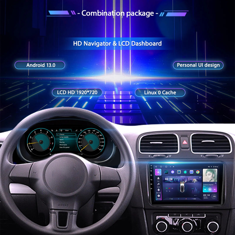Tableau de Bord Numérique VW Transporter T5 2010-2015 - vue de profil - Becquet Voiture