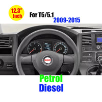 Tableau de Bord Numérique VW Transporter T5 T6 - vue rapprochée - Becquet Voiture