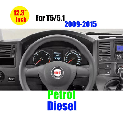 Tableau de Bord Numérique VW Transporter T5 T6 - vue rapprochée - Becquet Voiture