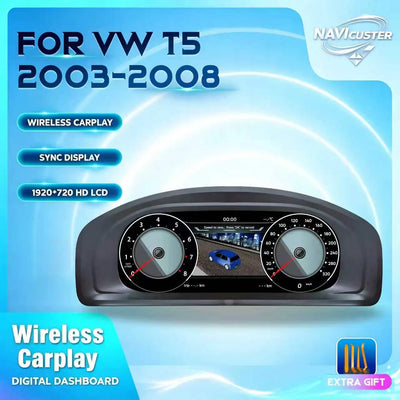 Tableau de Bord Numérique VW Transporter T5 - vue de face - Becquet Voiture