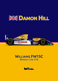 Vintage-F1-Poster mit Formel-1-Rennwagen - Montagedetail - Becquet Voiture