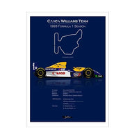 Vintage-F1-Poster mit Formel-1-Rennwagen - am Fahrzeug montiert 2 - Becquet Voiture